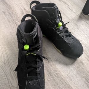Black High-Top Sneakers with Neon Accents